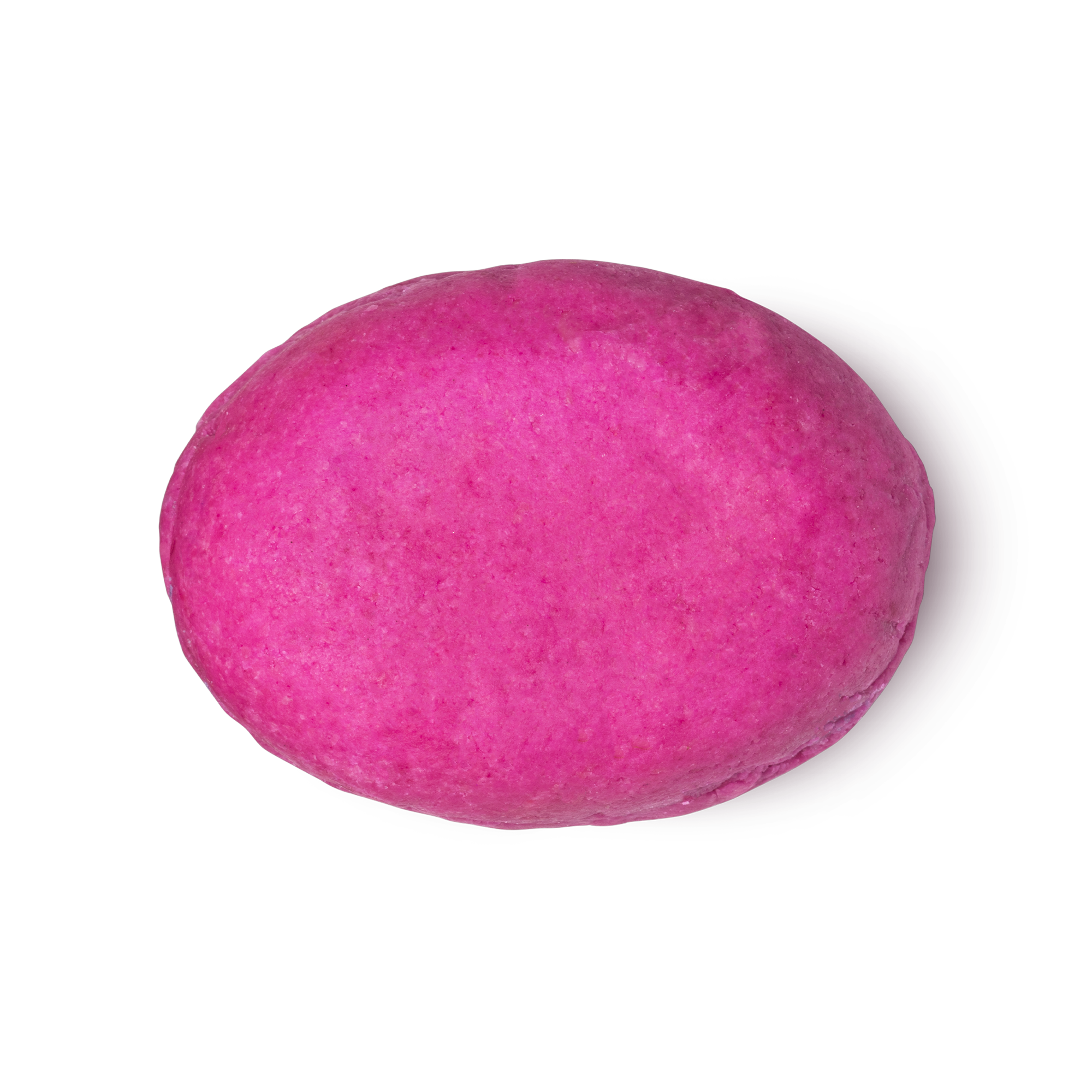 American Cream. A fuchsia pink, oval shaped solid conditioner bar.