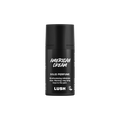 American Cream. A short, cylindrical black push-up tube of the American Cream solid perfume with a black label on the front covering the cap, with the product name and scent printed on it.