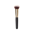 BFF Brush. A domed, foundation buffing brush, with white and brown bristles and a gold and dark wooden handle.