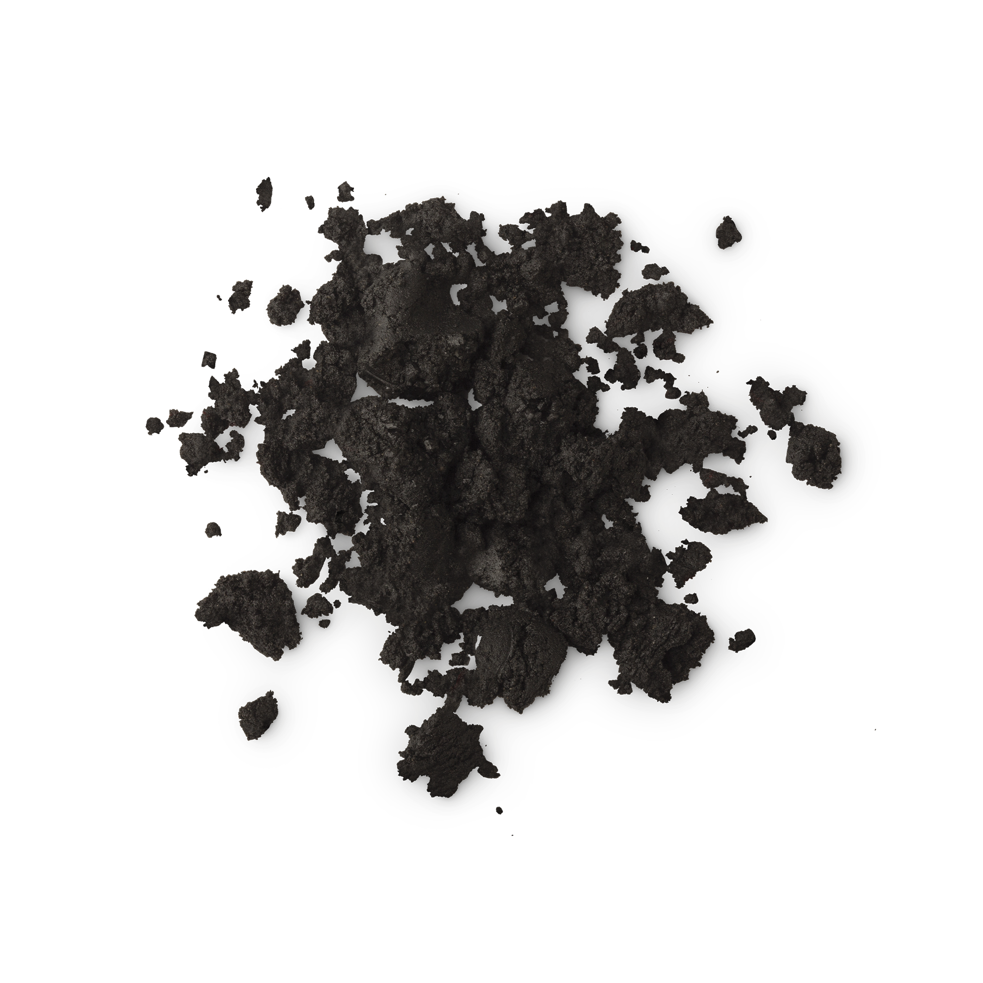 A sample of Dark Angels - a black, textured, loose fresh cleanser.