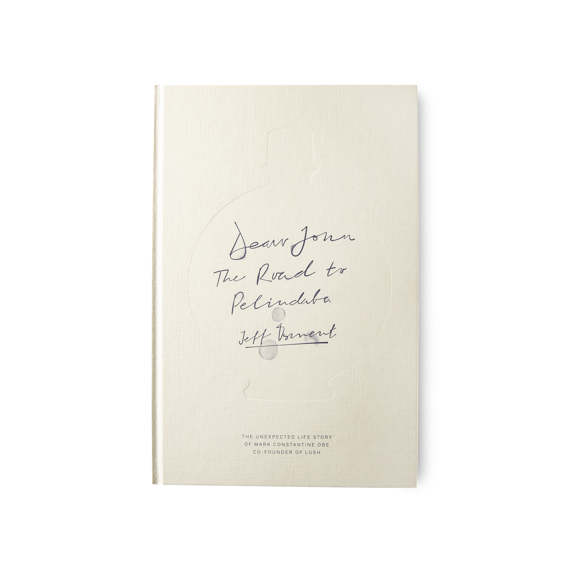 The book 'Dear John: The Road to Pelindaba', a cream coloured cover with the title printed in a handwritten font.