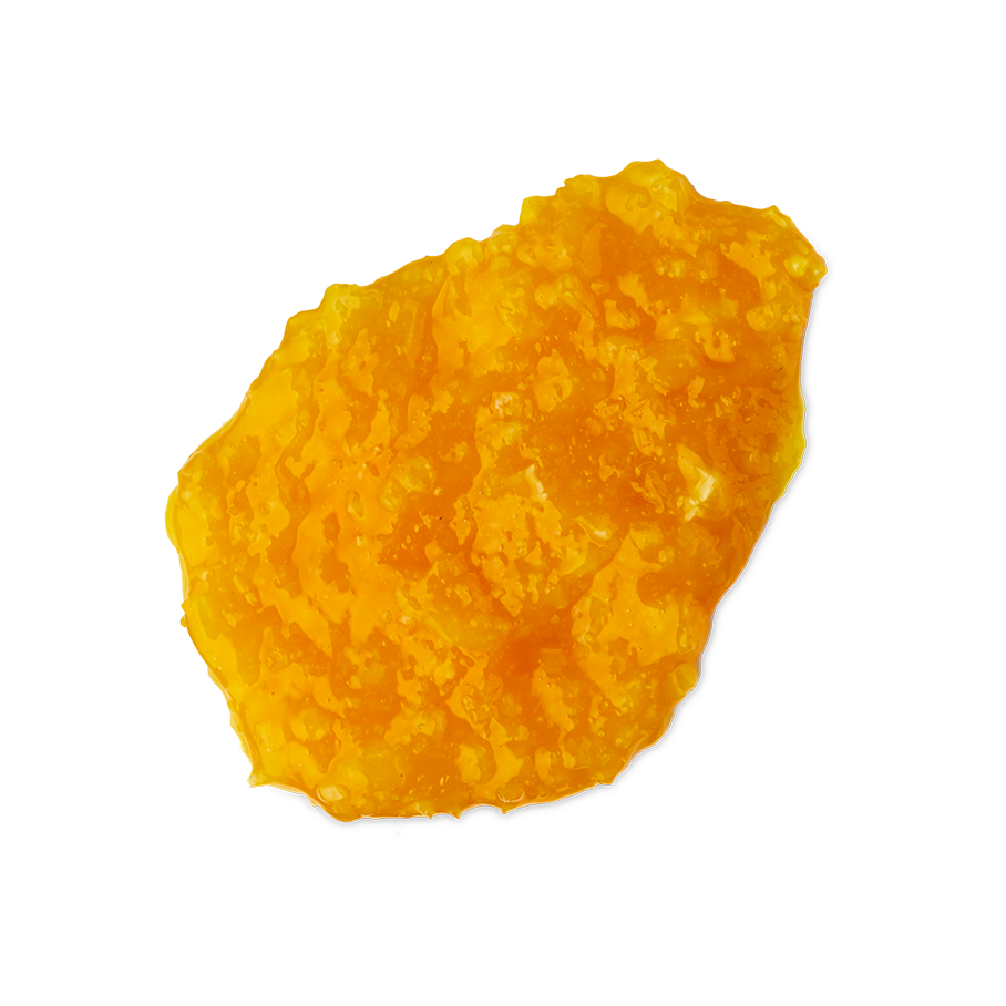 Ginger. A smudged swatch of thick, textured, bright orange hair shampoo.