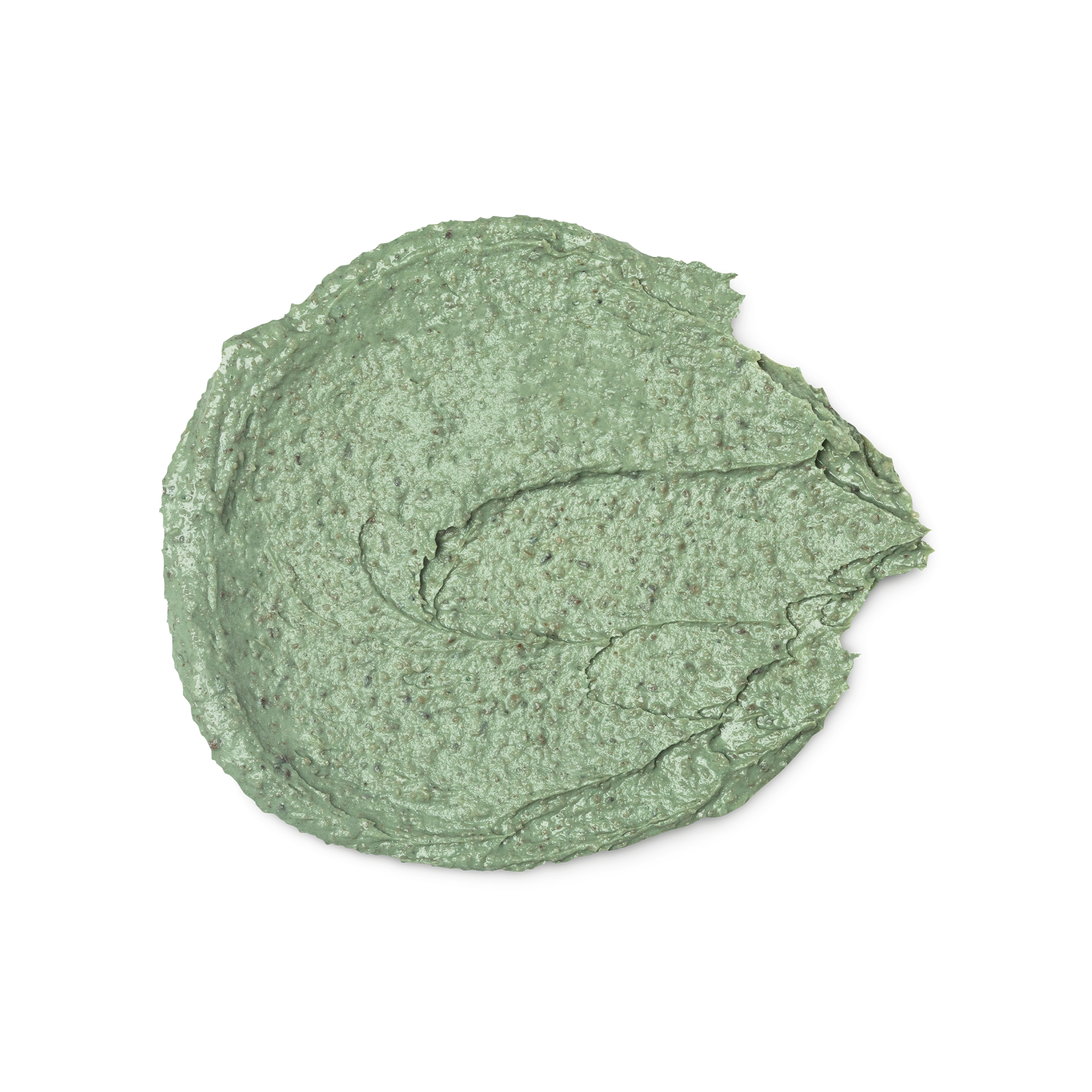 A swatch of Self Preserving Mask of Magnaminty: a mint green, thick and creamy, textured face and body mask.