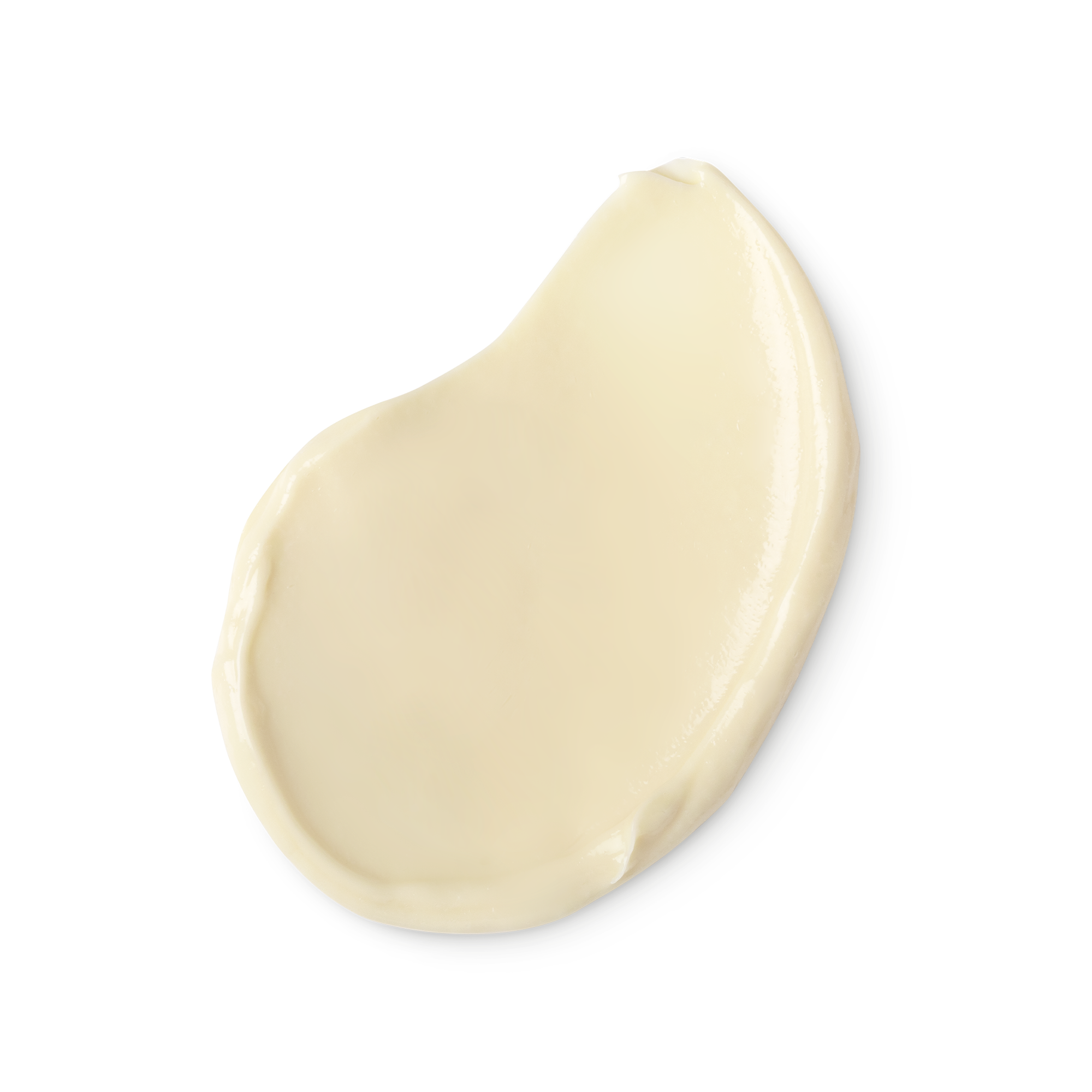 A swatch of buttery cream coloured Pansy body lotion.