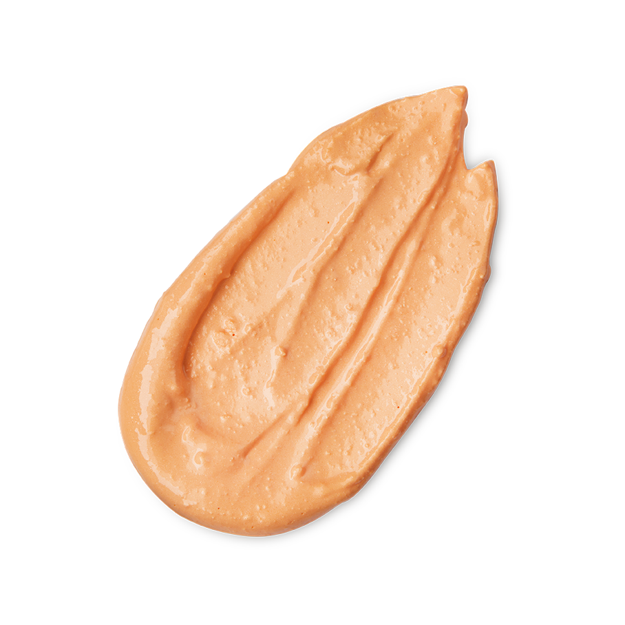 Peach Parfait. A neatly smudged swatch of thick, textured, creamy-peach coloured lip cream.