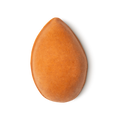 Pumice Power. A rust orange, teardrop shaped, roughly textured soap.
