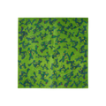 Turtley Awesome. A square sheet of vibrant Lokta wrapping paper. The design features a repeating, hand-drawn pattern of abstract, dark green turtles with yellow accents. The illustrations are outlined in black against a lime-green background.